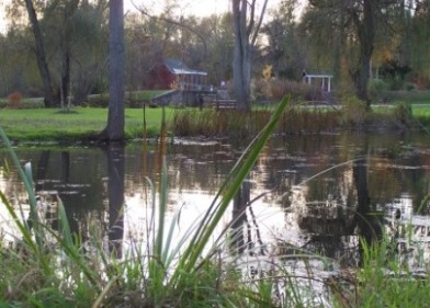 View of Lock 4 Park from across the lower spillway basin